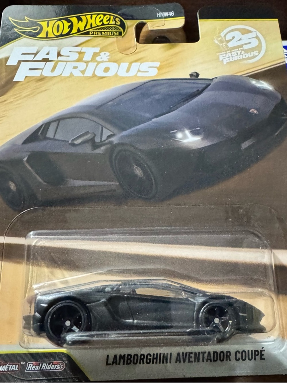 Hot Wheels Premium Lamborghini Aventador Coupé BLK FAST FURIOUS 25th ANNIVERSARY